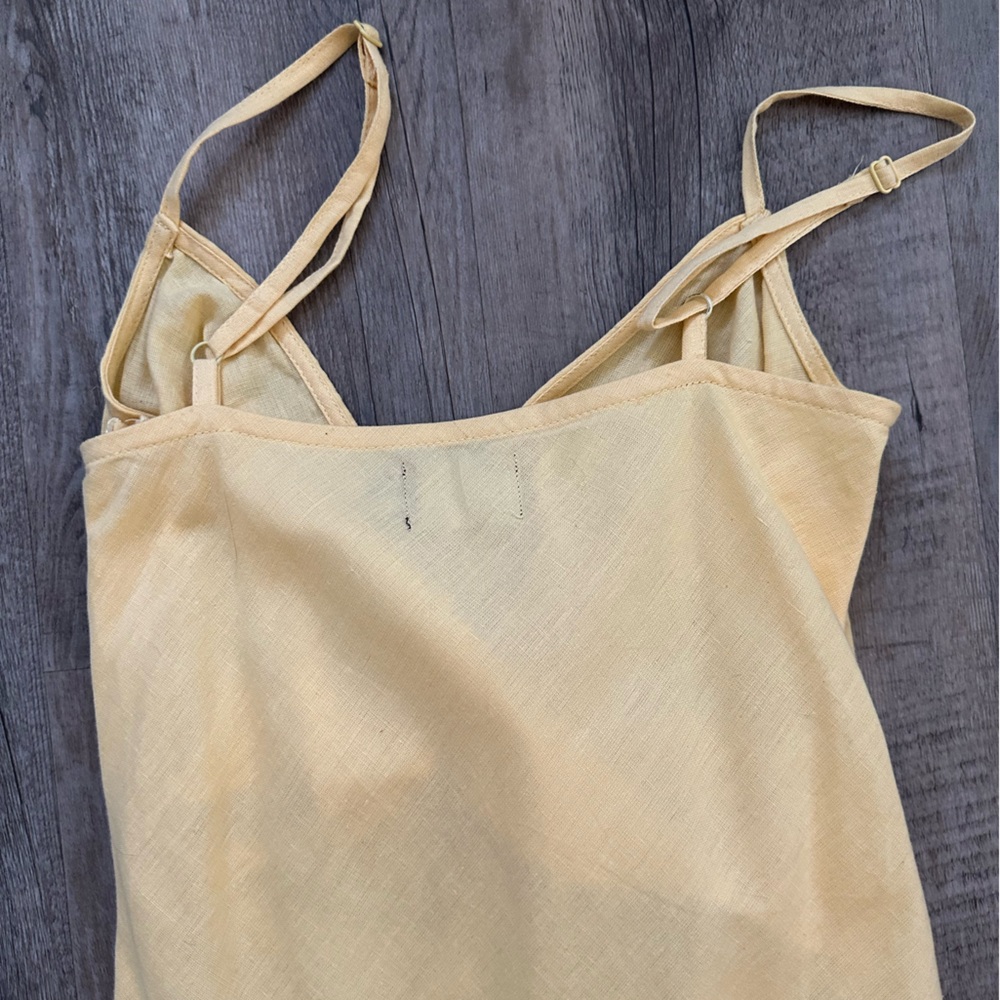 ASOS Yellow Cotton Dress with Side Slit, Zipper and Adjustable Straps! - Picture 4 of 6